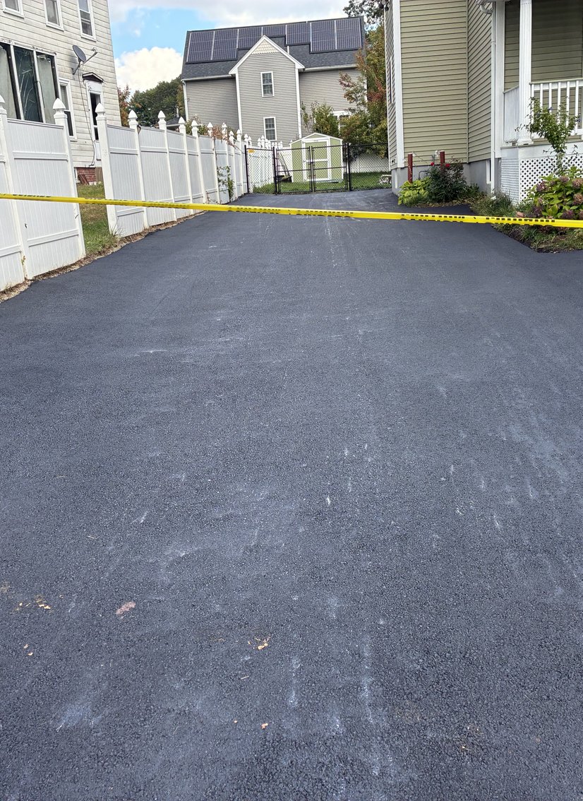 freshly paved residential driveway